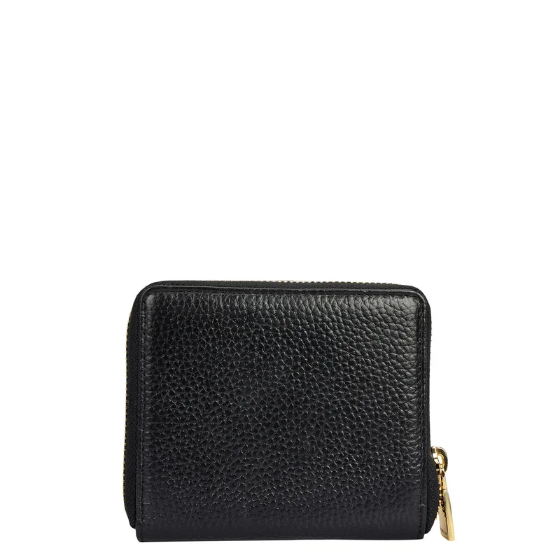 Da Milano black Wax Leather Ladies Wallet - Black for Women | Best Price UAE